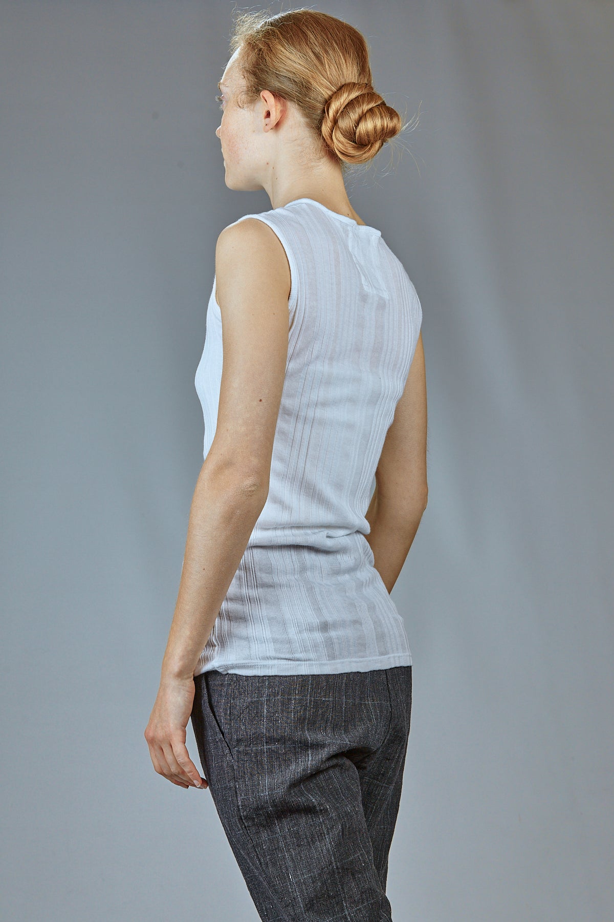 ribbed cotton and modal jersey tank top, fitted