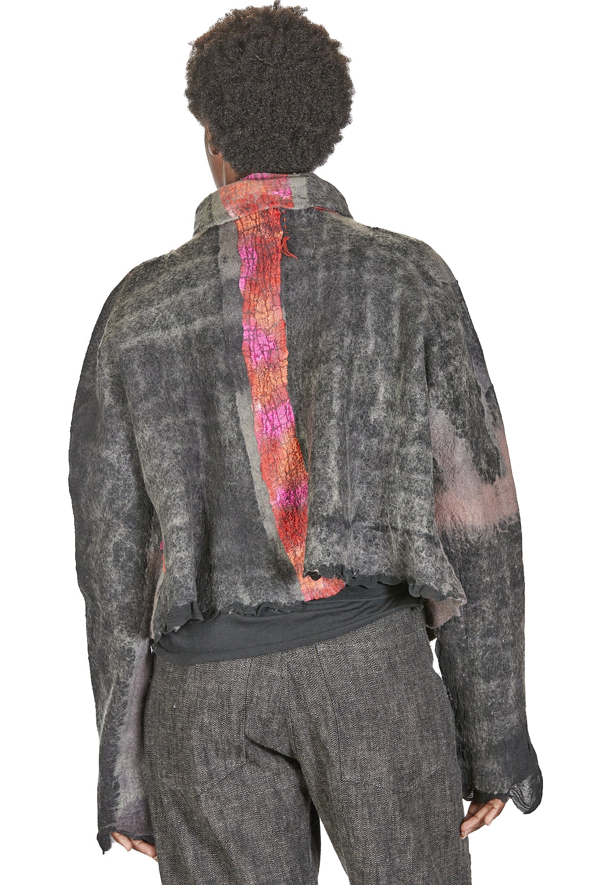 \GESTIONALEimgBeestore29314-1 A IVO MILAN RADICAL FASHION presents AGOSTINA ZWILLING grey and red hand made reversible wool jacket..jpg