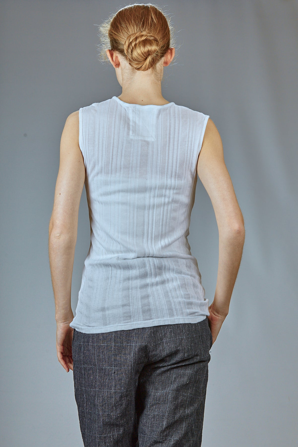 ribbed cotton and modal jersey tank top, fitted