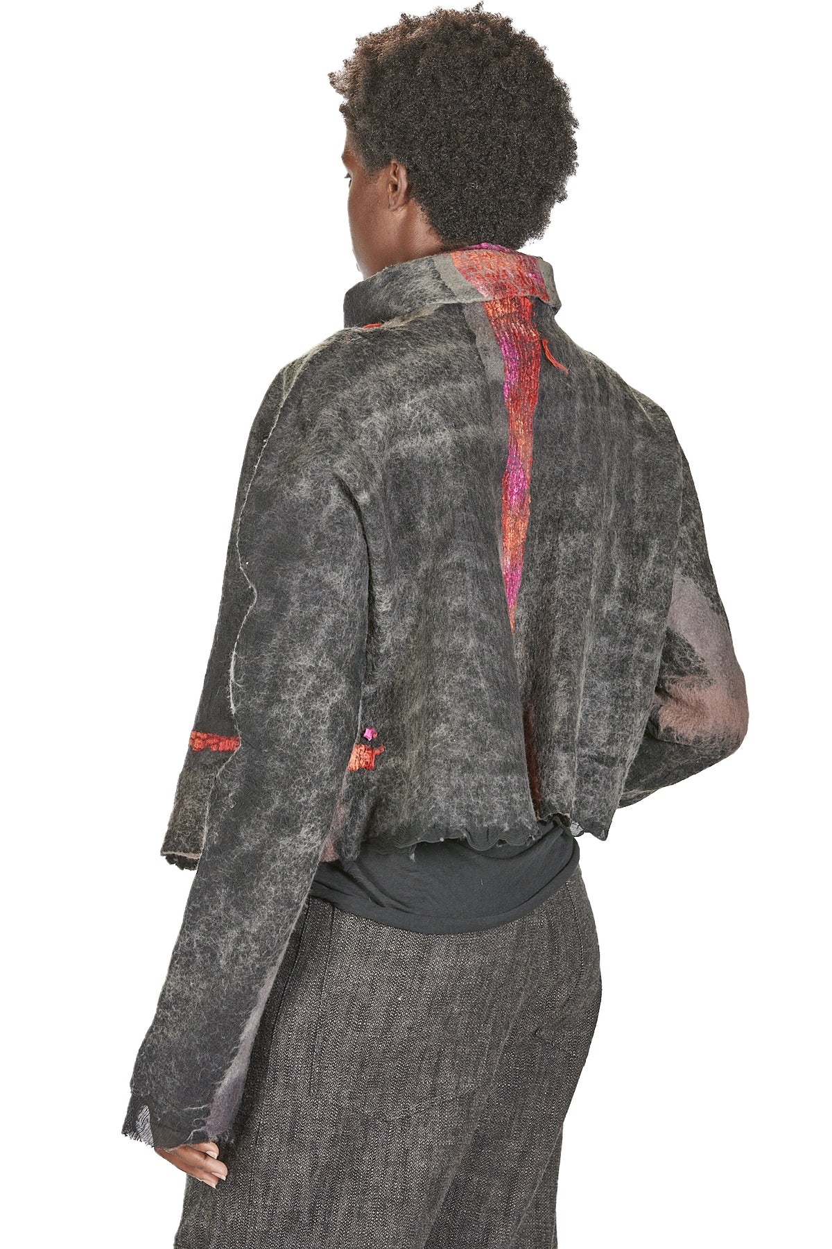 \GESTIONALEimgBeestore29314-1 A IVO MILAN RADICAL FASHION presents AGOSTINA ZWILLING grey and red hand made reversible wool jacket..jpg