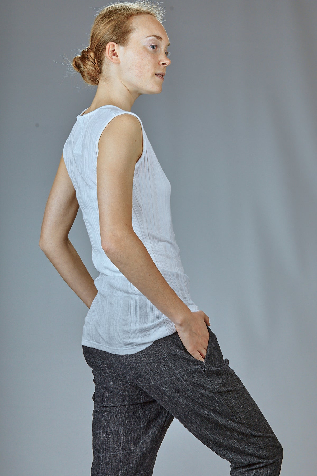 ribbed cotton and modal jersey tank top, fitted
