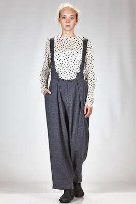 wide trousers in very soft melange modal, wool and nylon sallia, cupro lined  - 340