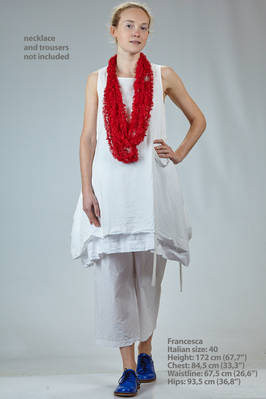 long and wide doubled top in washed cotton poplin and cotton muslin  - 364