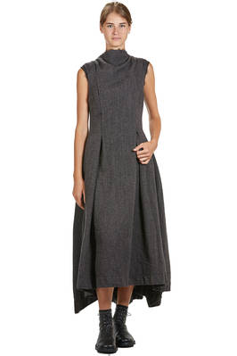 longuette dress in virgin wool chevron, lined in cupro  - 163