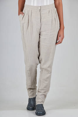 trousers in washed linen canvas  - 163