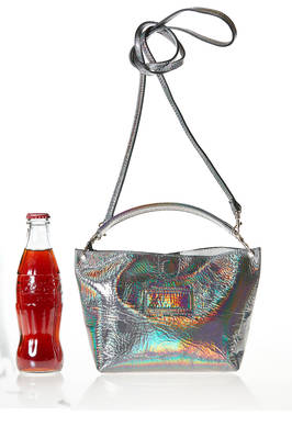 small bag in laminated iridescent cowhide leather  - 273