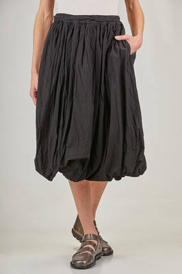 wide knee-length skirt in washed cotton muslin  - 161