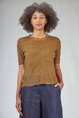 relaxed hip-length sweater in organic cotton and linen  - 375