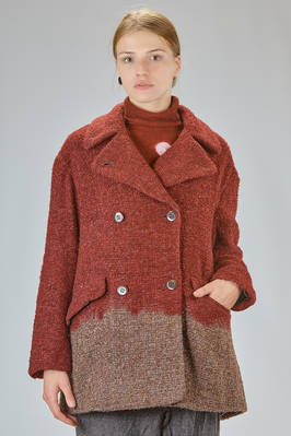 hip-length caban, wide, in Chanel-type tweed of wool, polyamide, acrylic, alpaca, and silk  - 352