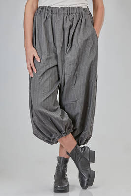 wide trousers in pinstriped techno polyester serge  - 157