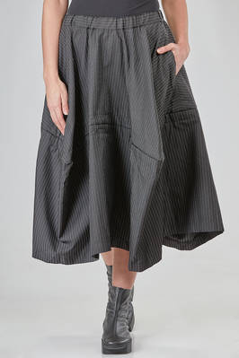 wide wheel skirt in pinstriped polyester serge  - 157