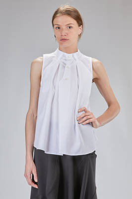 hip-lenght shirt, sleeveless in cotton poplin  - 381