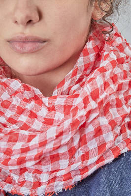 wide shawl in linen vichy  - 195