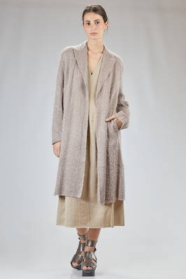 long overcoat in soft and shiny cotton, silk, linen and cashmere jersey  - 227