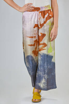 printed trousers in silk twill  - 360