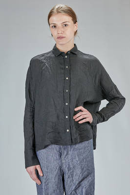 hip-lenght shirt, wide, in light linen canva  - 161