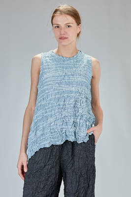 sleeveless top in soft web polyester froissé  - 123