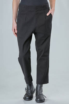 cigarette trousers in stretch cotton, cupro and elastan canvas  - 398