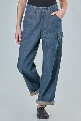 jeans in selvedge organic cotton denim skein tinted  - 402