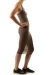 rib jersey tank top dress - RICK OWENS 