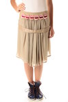 pleats silk georgette skirt  - 