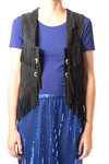 fringes leather vest  - 