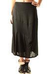 abstract cuts flared jersey skirt  - 