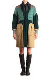 matelassé techno V neck coat  - 