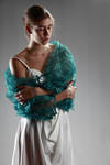 tridimensional points organdy cape  - 