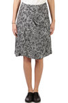 hound’s-tooth pattern with flowers printed skirt  - 