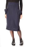 side tuck skirt - fine gabardine  - 