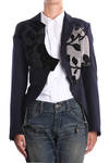 wool twill tailcoat with embossed patch appliqué  - 