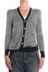 Prince of Wales and hounds-tooth knit cardigan  - 