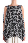 sleeveless draped printed georgette tunic  - 