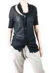 sheer knit cardigan with scarf  - 