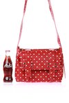 postman shoulder strap polka dots leather bag  - 