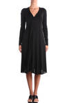 front pleated detail cotton jersey dress  - 