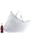 white synthetic leather bucked bag  - 
