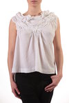 sleeveless cotton seersucker top  - 