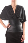 leather detail top  - 