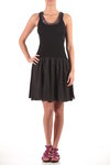two fabrics sleeveless dress  - 