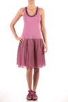 two fabrics sleeveless dress  - 