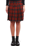 pleated skirt in wool bouclè tartan  - 