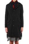 washed cotton hooded overcoat  - 