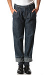 faded striped denim trousers  - 
