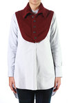 cotton shirt with knit collar cape  - 