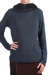 ruffled hood jersey top  - 