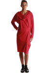 drapeable collar wool jersey dress - SHU MORIYAMA 