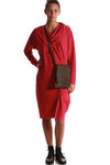 drapeable collar wool jersey dress - SHU MORIYAMA 