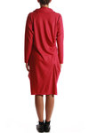 drapeable collar wool jersey dress - SHU MORIYAMA 